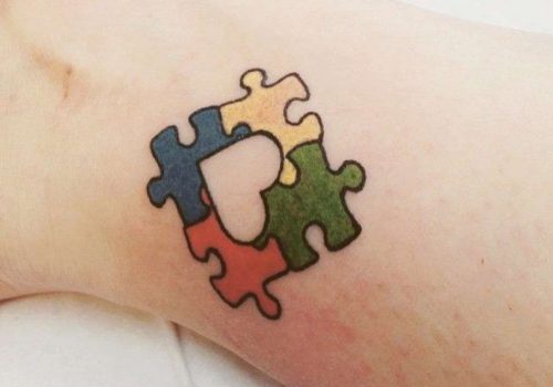 Креативная Татуировка Кусочек Пазла Аутизма