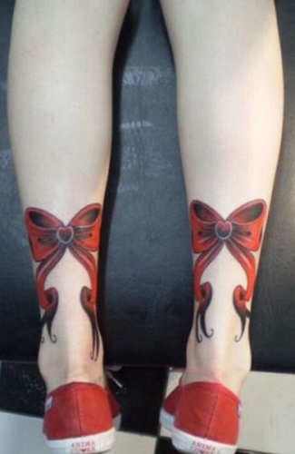 Татуировки бантики на ногах (58 фото)